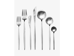 Elegante E Sofisticado 24 Piece Conjunto Inoxidável Design Moderno Prata