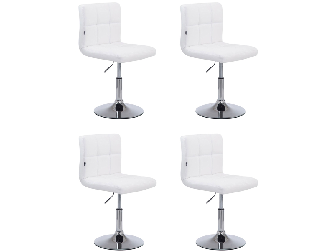 Conjunto de 4 espreguiçadeiras em pele sintética Palma V2 branco CLP