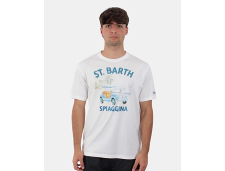 T-shirt De Homem Mc2 Saint Barth Classica In St Barth Branco (s)