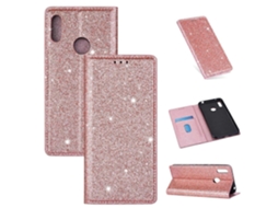 Capa De Couro Ultrafina Com Flip Horizontal Magnético E Glitter Com Suporte E Compartimentos Para Cartões Para Huawei Y7 (2019)
