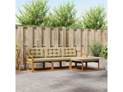 Vidaxl Conjunto De Sofás Para Exterior 4 Pcs Natural E Bege