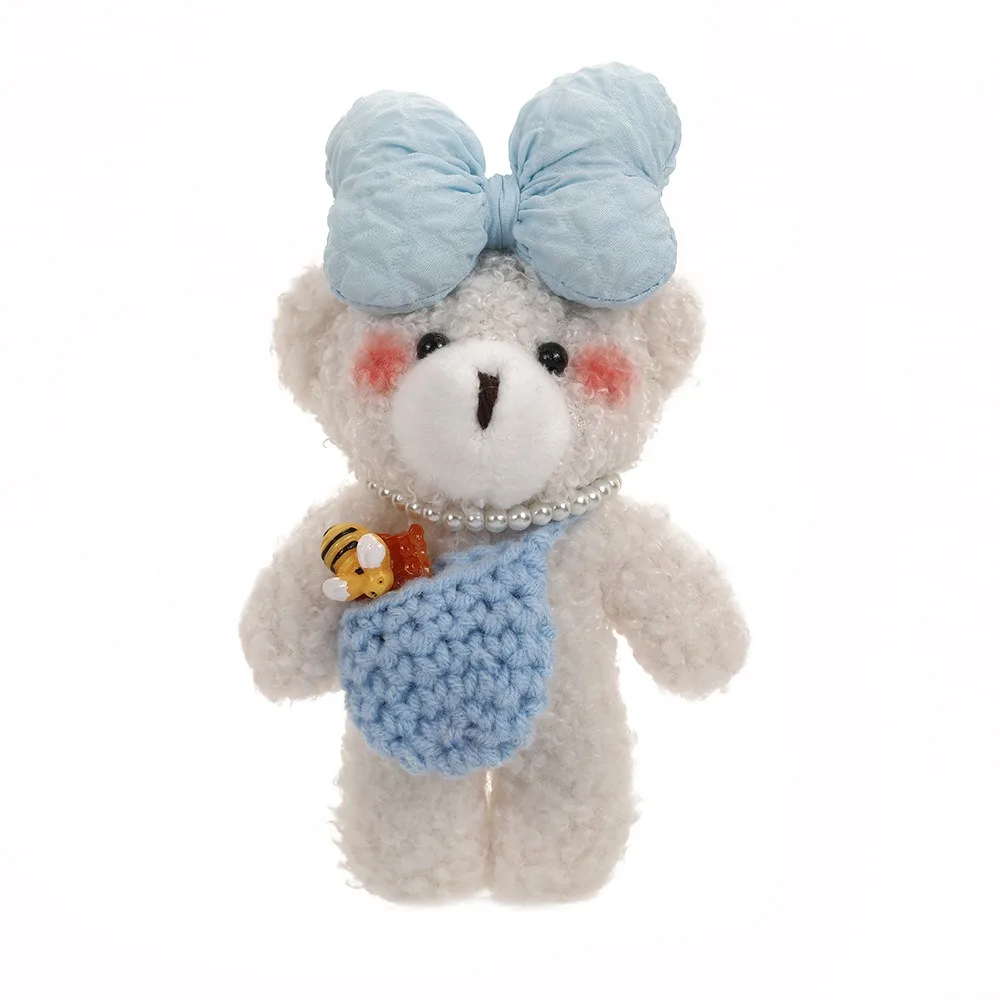 (azul) Chaveiro De Urso De Pelúcia Com Laço, Acessórios Para Bolsa, Urso De Pelúcia Macio
