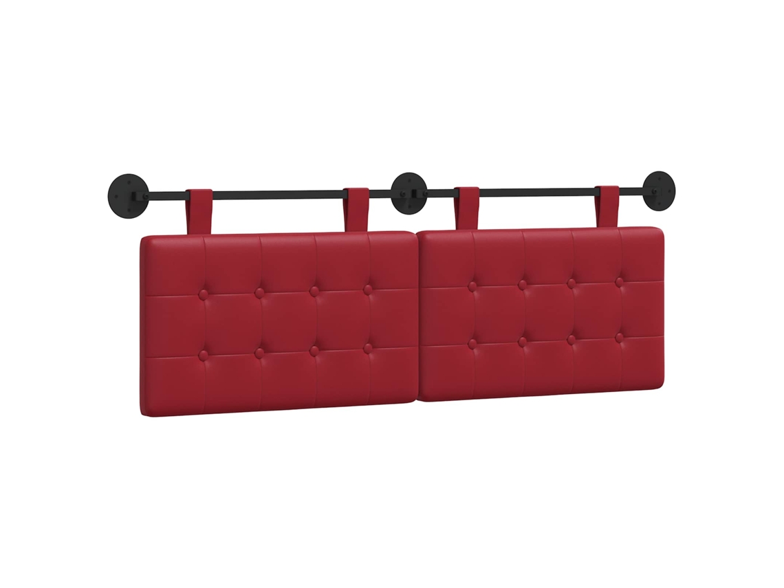 Conjunto 1 Cabeceira Suspensa Vidaxl Vermelho Couro Sintético (130 X 55 X 5 Cm)
