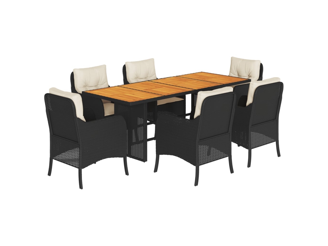 Garden Dining Set, Garden Dining Sets Vidaxl Preto Rattan / Vime (n/a)
