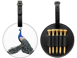 Bolsa para Tees de Golfe Peacock Spreads Its Tail, Preta, Fácil de Transportar S/MARCA