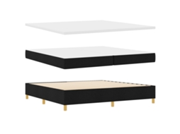 Cama Box Com Colchão Preto Vidaxl (200x200 Cm)