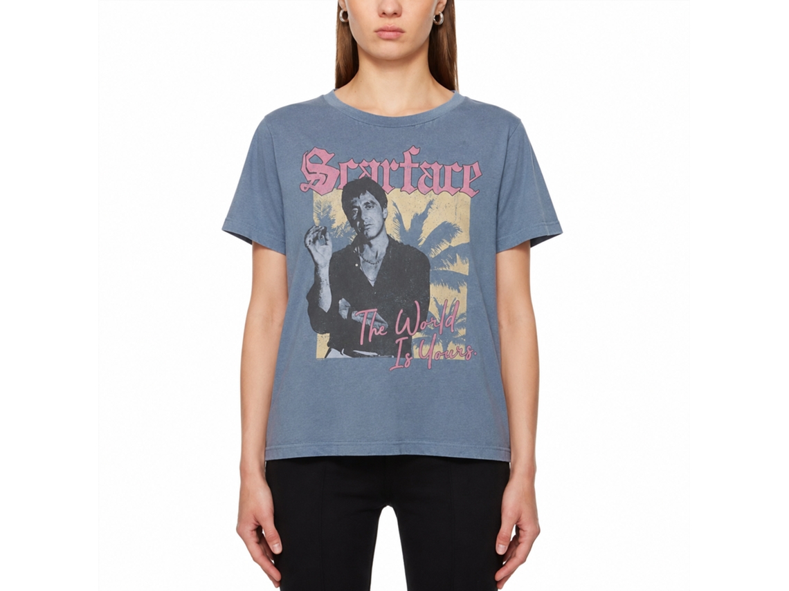 Rockinstone Scarface Movie The World Is Yours Heather Indigo Adult T-shirt Size:l