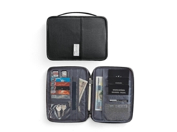 Carteira De Viagem Familiar, Porta-passaporte, Compartimento Para Documentos E Cartões, Estojo Organizador Cinza