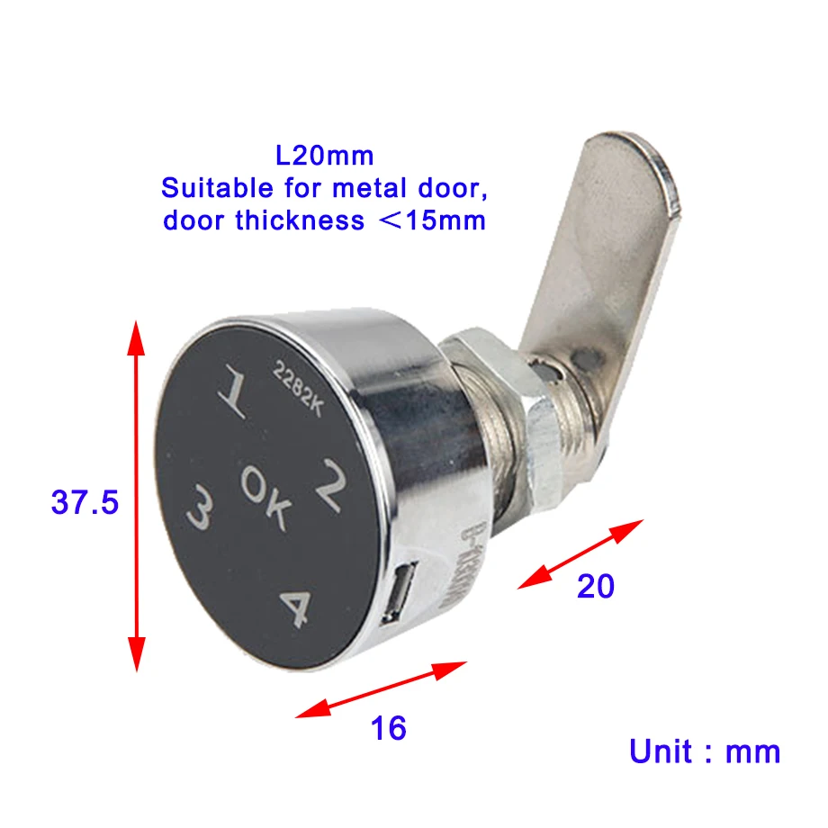 Fechadura Digital De Combinação Sem Chave Com Teclado Sensível Ao Toque (l20mm) E Bateria De Lítio Integrada.