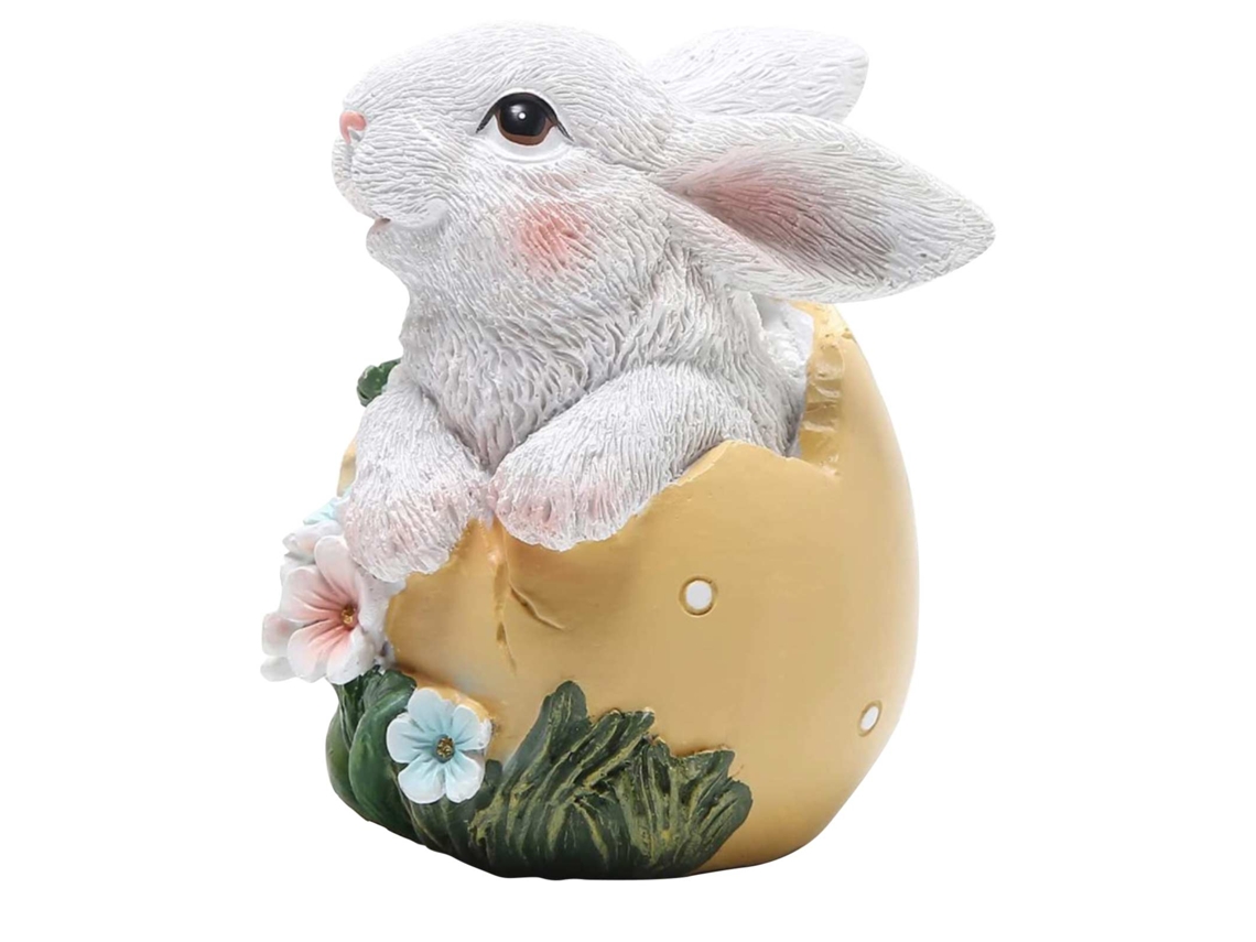 Laxiscreed Coelhinho De Páscoa Em Resina Para Decoração De Mesa, Tamanho 10x9x13cm