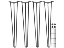 Conjunto De Pernas De Mesa Em Aço Carbono Preto 76,2cm Tekmaquinas