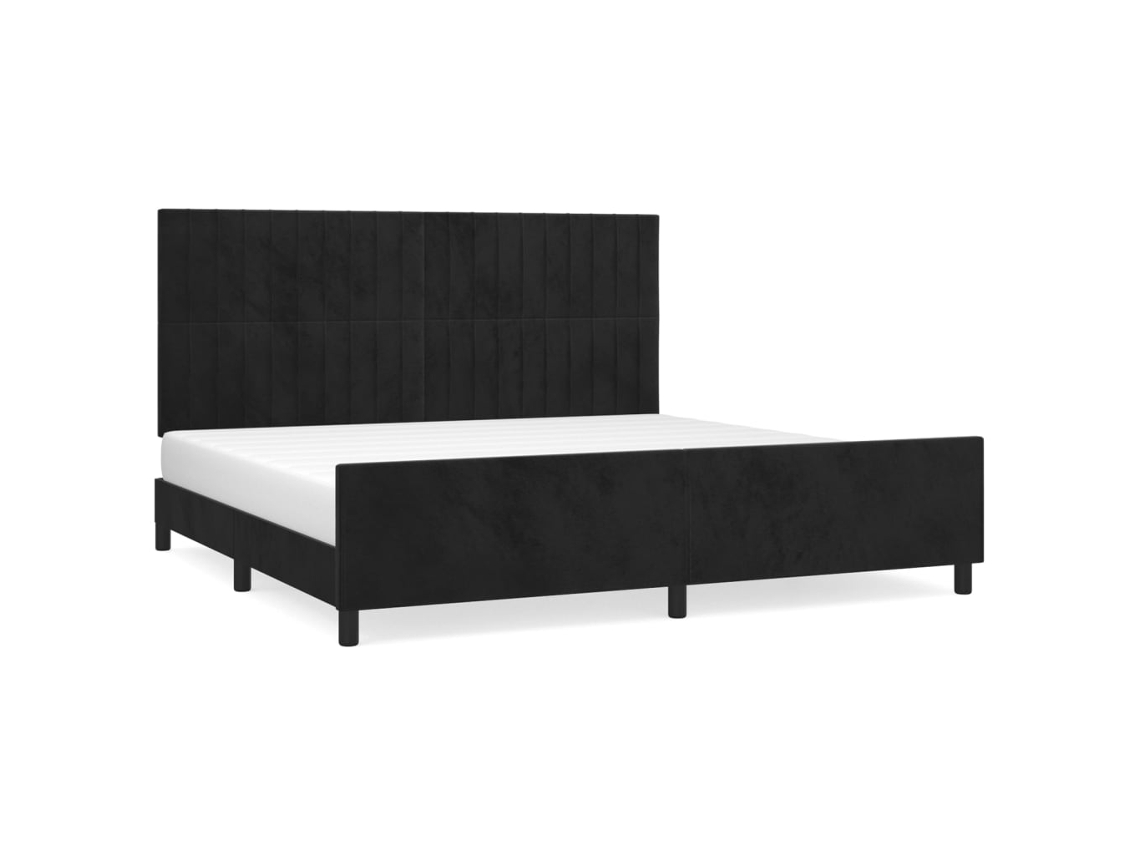 Bed Frame With Headboard, Bed Frames With Headboards Vidaxl Preto Veludo (200 X 200 Cm)