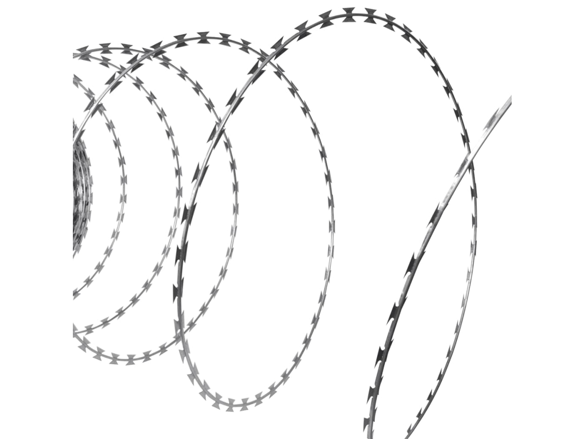 Rolo arame farpado Concertina em espiral VIDA XL aço galvanizado(100 m)