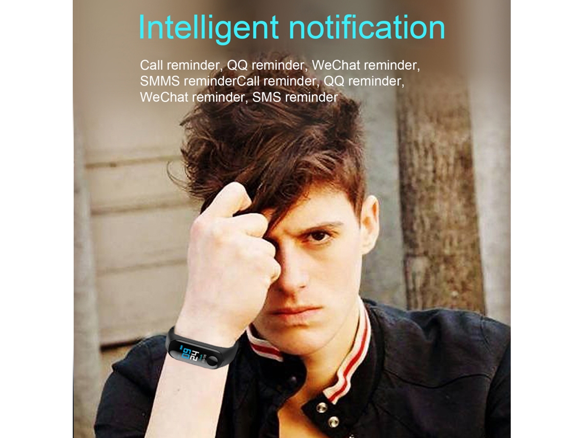 Pulsera inteligente M4 con monitor de frecuencia cardíaca, presión arterial y sueño, compatible con Android e iOS | S/MARCA