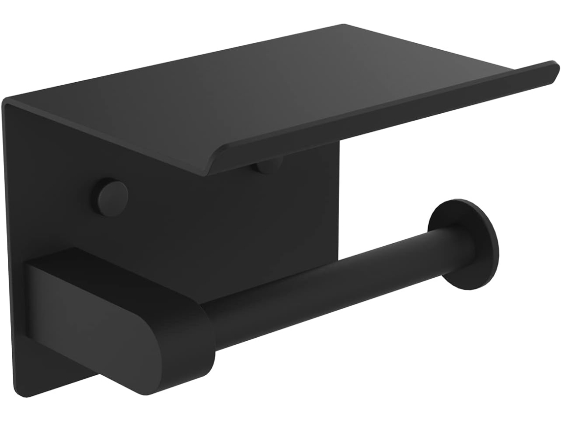 Portarrollos De Papel Higiénico De Pared Con Estantes (negro)