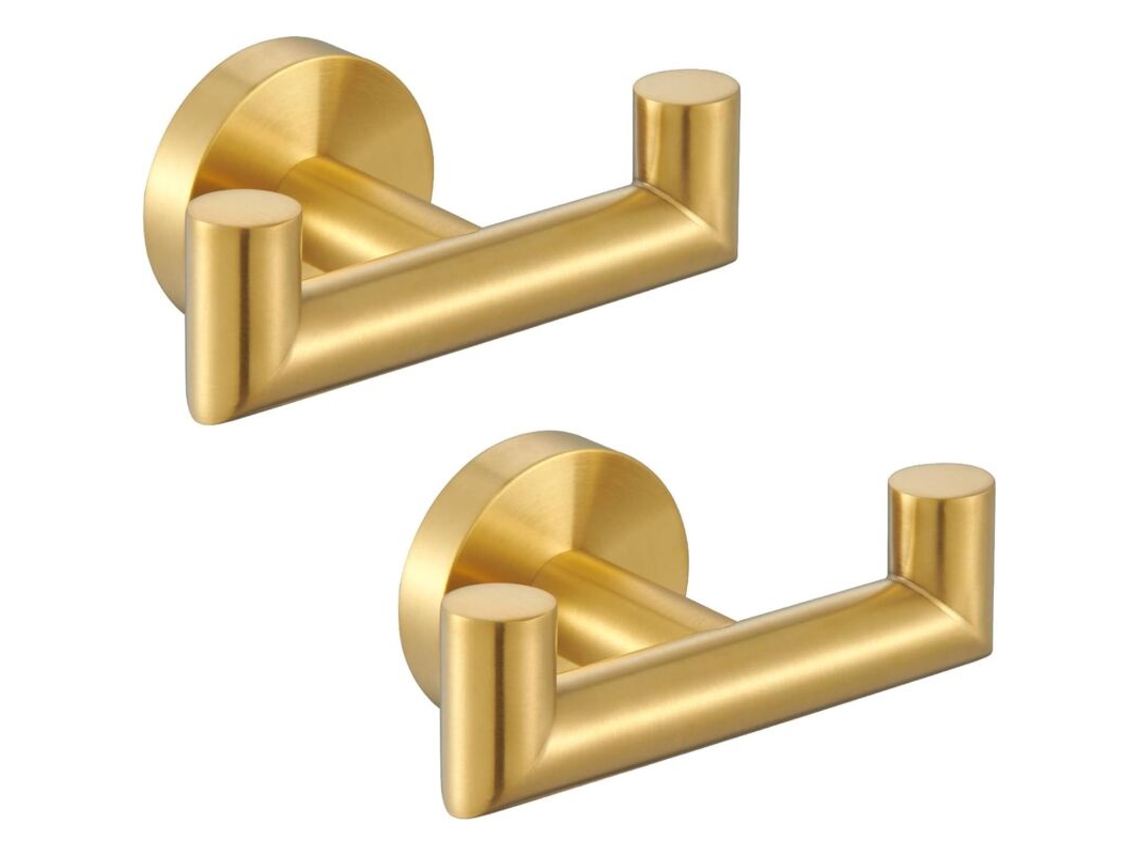 Peças Suporte De Parede Em Crochê,aço Inox Sus 304 Para Roupões,toalhas De Banho,cozinha,cabides,quarto Btforus (dourado)