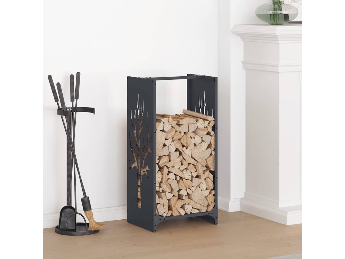 Vidaxl Suporte Para Lenha 40x30x80 Cm Aço Laminado A Frio Antracite