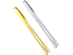 Pinças Para Churrasco, Conjunto De 2, Feitas De Aço Inoxidável 304 Resistente E Fácil Limpar, Cor Prata, Para