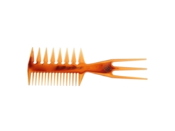 Pente De Cabelo Três Lados Com Dentes Largos Estilo Oil Head Clássico Para Homens E Mulheres (âmbar)