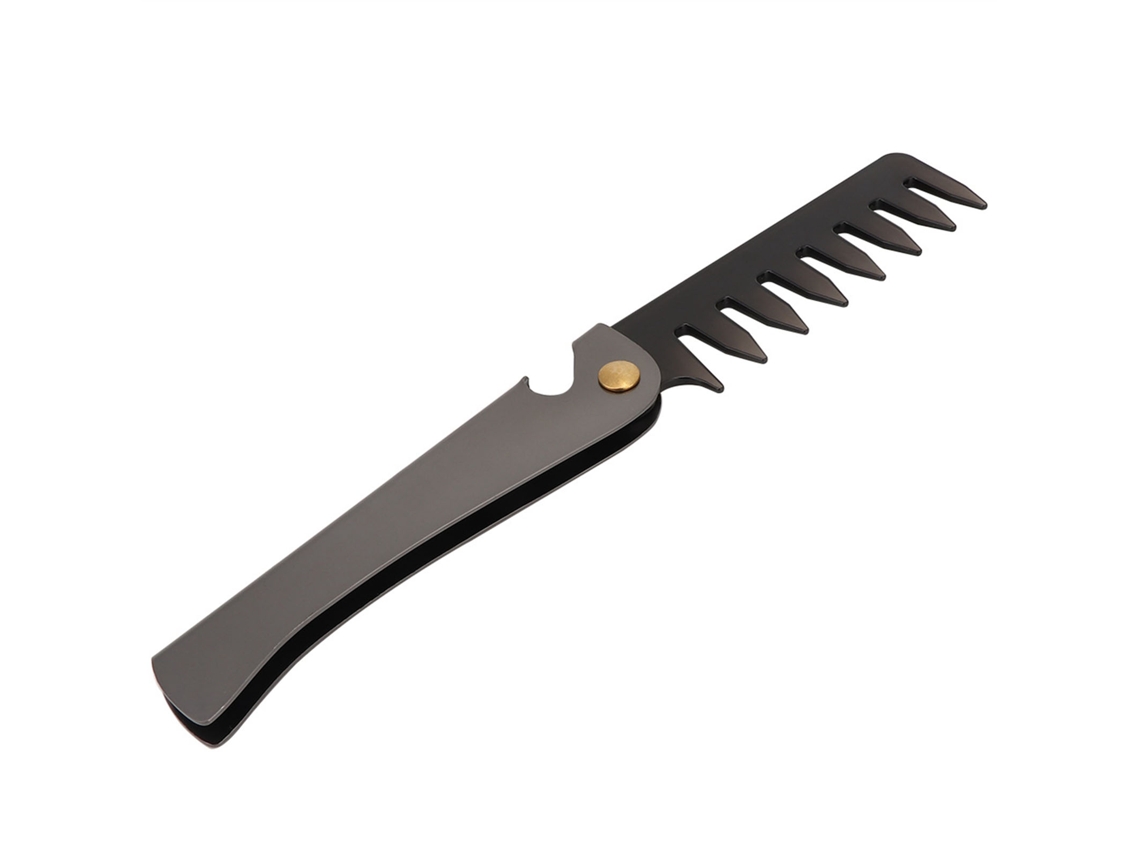 2026 peine Plegable de Acero Inoxidable Con Dientes Anchos para Cabello Vintage Portátil Cuidado Y Estilismo