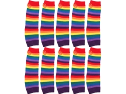 Conjunto De 10 Luvas Listradas Longas, Confortáveis E Quentinhas Para Mulheres, Perfeitas Para Festas.