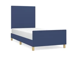 Bed Frame With Headboard, Bed Frames With Headboards Vidaxl Azul Tecido (90 X 190 Cm)