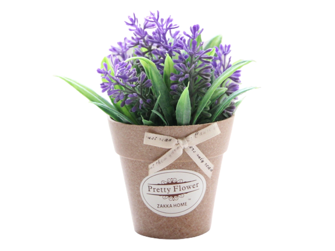 Conjunto de Plantas Artificiais Miniature de Manjericão e Lavanda LAXISCREED