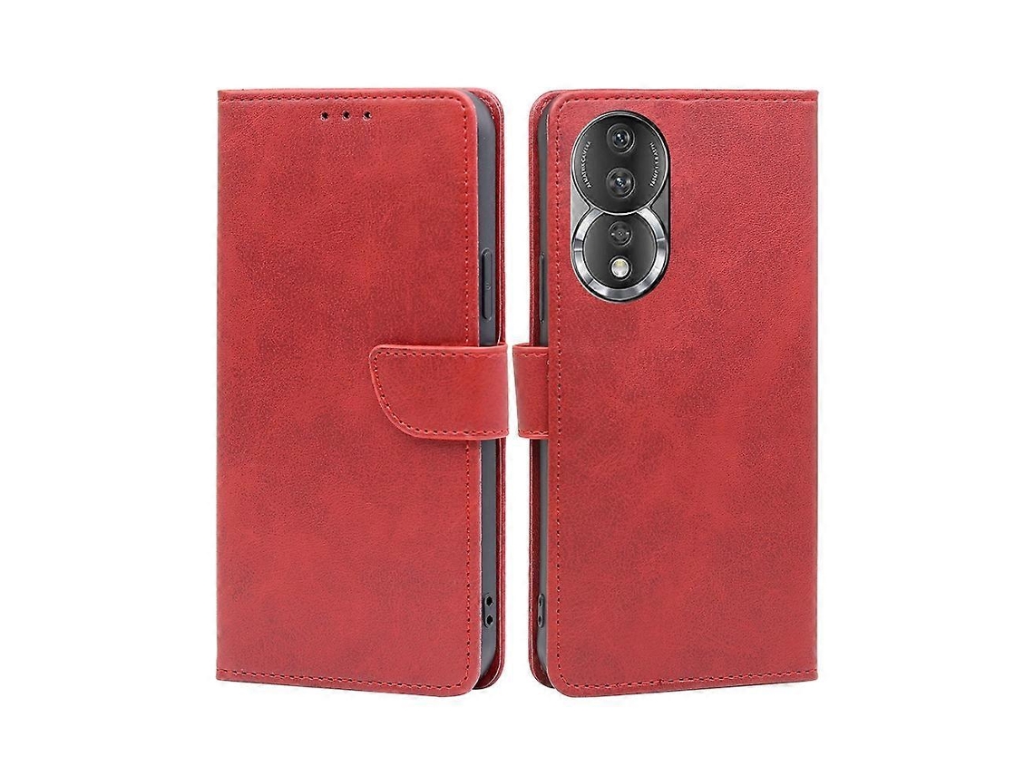 Capa De Celular For Honor 80 Em Couro Texturizado Com Fivela E Aba.