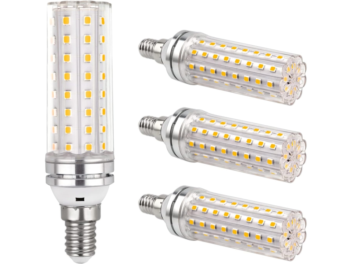 Lâmpada Led, 4 Unidades, Base E14, 12w, 100w, 220-240v, 6000k, 1200lm, Intensidade Regulável