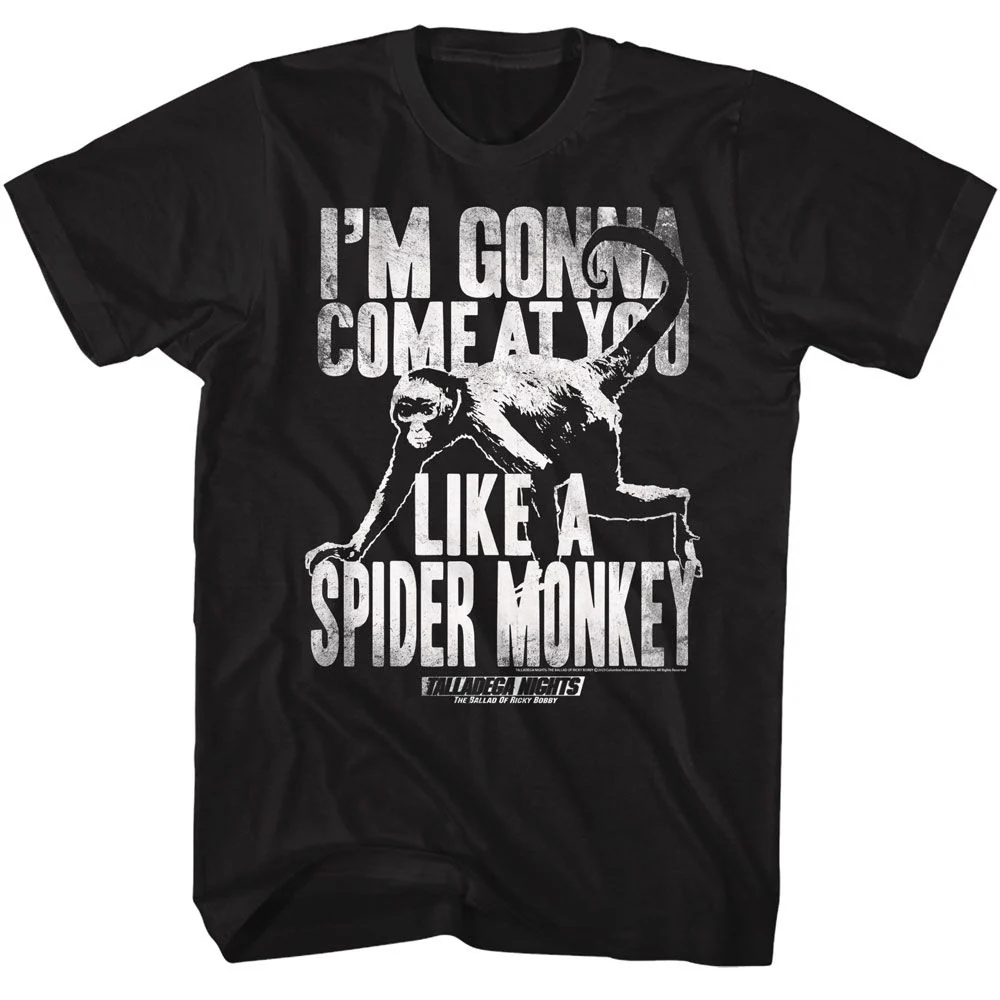 Unisex Adult T-shirt Rockinstone Talladega Nights Movie Like A Spider Monkey Black Sizexxxl