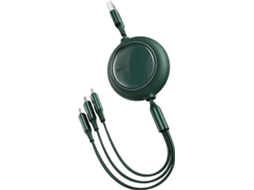 Cabo BASEUS (Tipo C, Micro USB, Lightning - 1.2m - Verde)