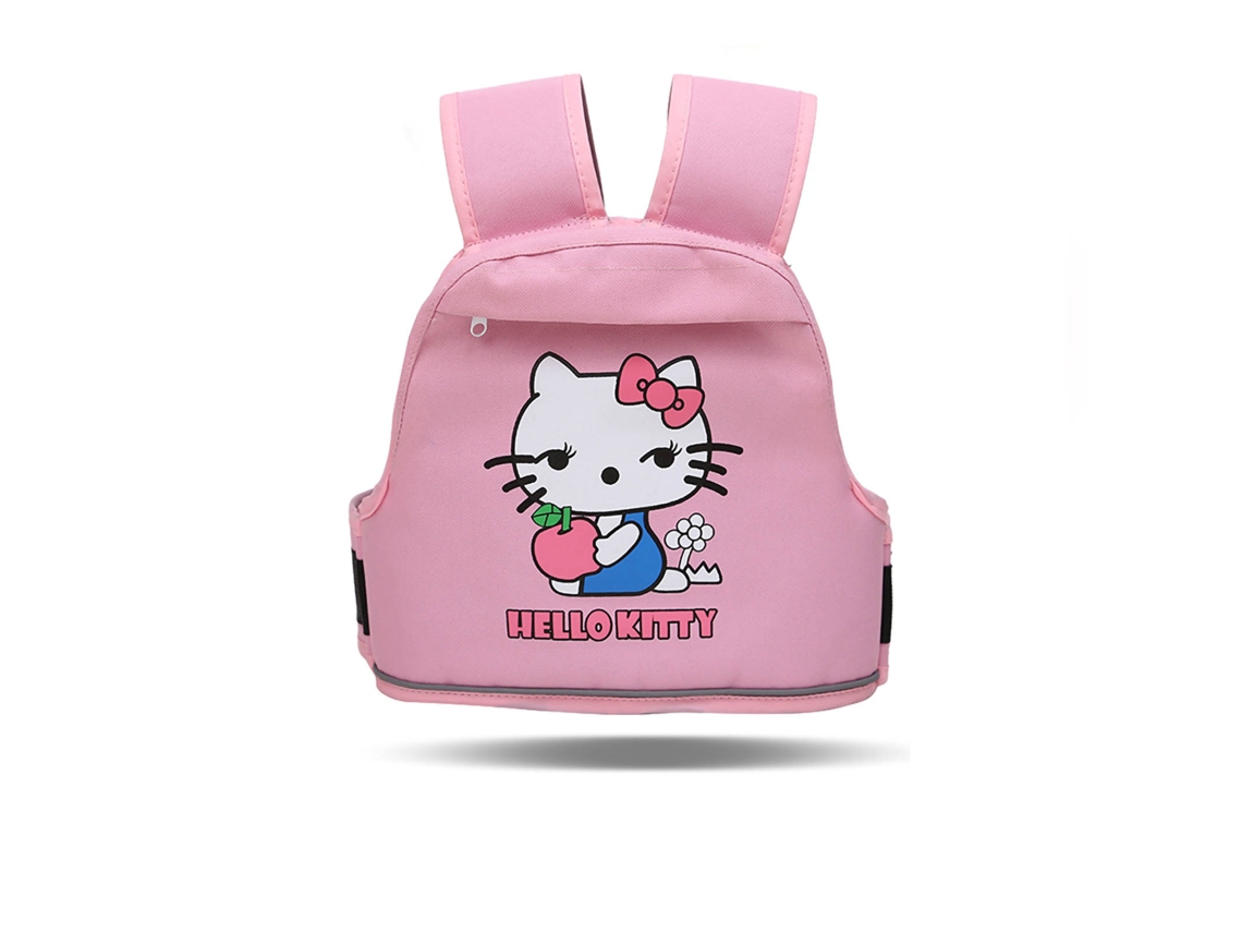 Mali cinto de Segurança Infantil para Motocicleta com Faixas Reflexivas e Bolsos Hellokitty Rosa