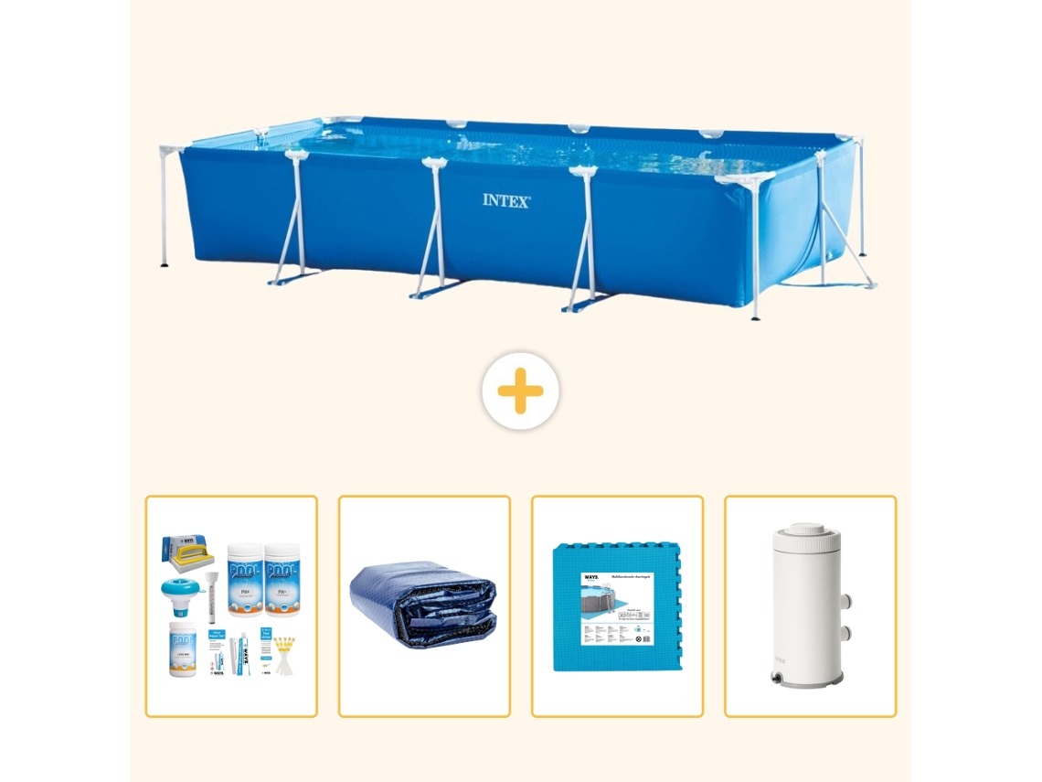 Intex Piscina Com Estrutura Retangular - 450x220x84 Cm - 5-peças S14