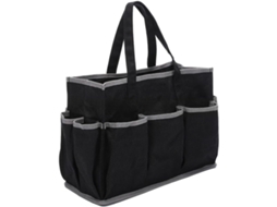 Bolsa para ferramentas em lona encerada resistente, 454g (16oz), com 10 bolsas externas, formato duplo e retangular com alças.