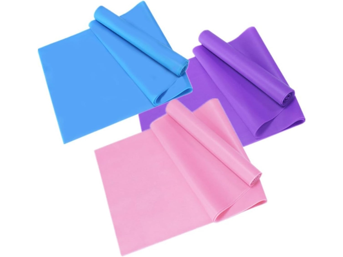 Conjunto De 3 Faixas Elásticas Resistência Para Ioga, Ideais Exercícios Em Casa, Dança, Fitness E Outras