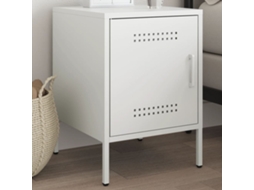 Vidaxl Mesa De Cabeceira 36x39x50,5 Cm Aço Branco
