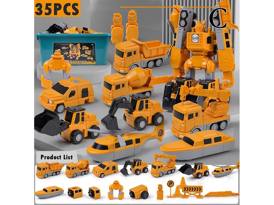 Carros De Engenharia De Transformação Magnética Brinquedos Montados Wellngs Aquaforge