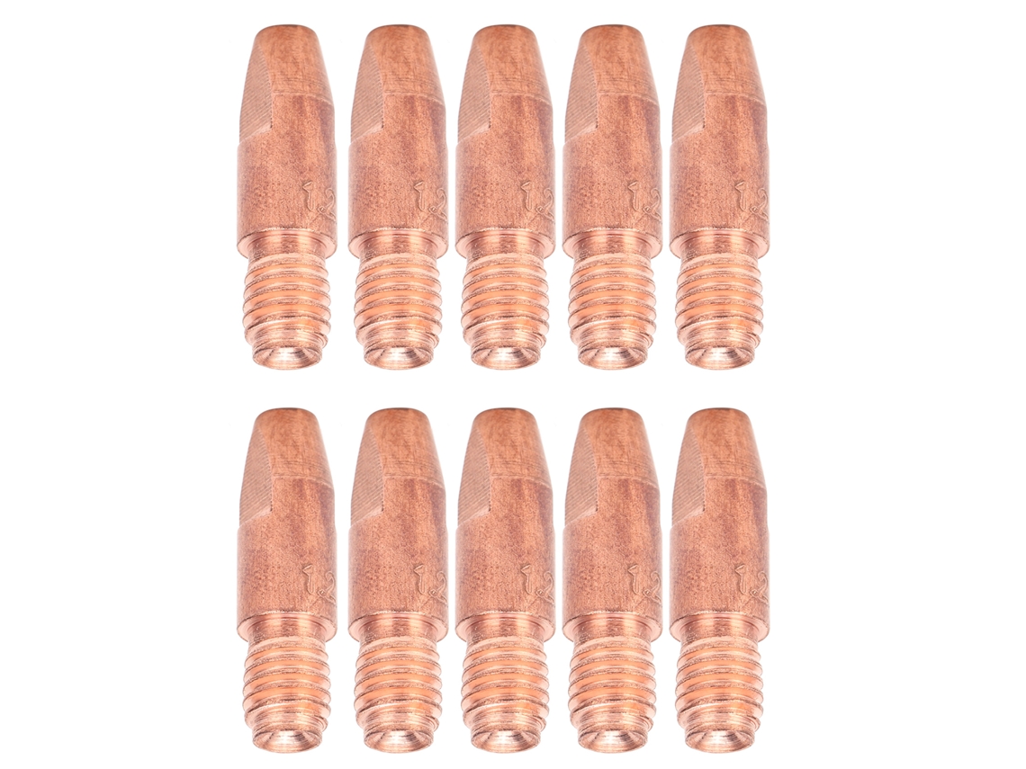 10 Peças Bico Condutor M6 Latão Vermelho Ponta De Contato Para Maçarico De Solda 36kdx1.2mm Acessório