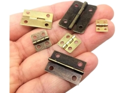 Conjunto De 12-mini Dobradiças Madeira Resistentes Para Portas Armários, Caixas De Música, Vinhos E Casas De Bonecas