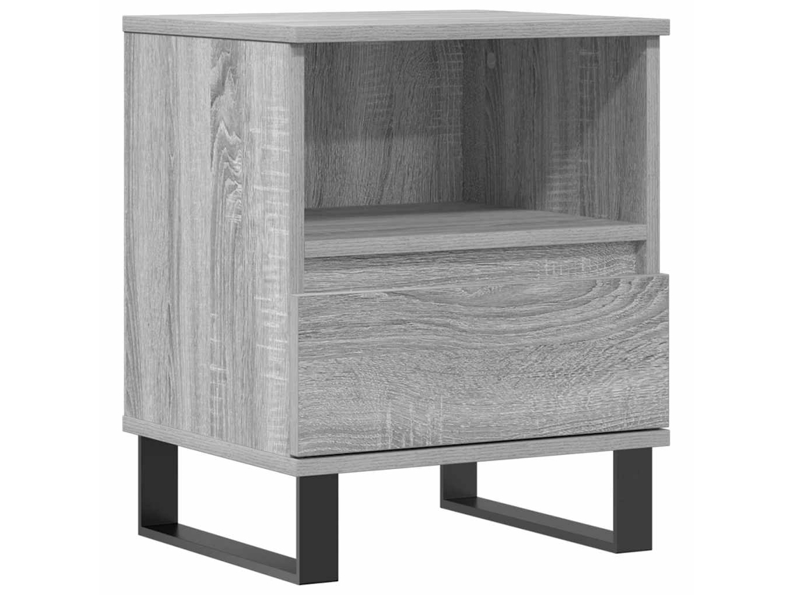 Bedside Cabinet, Bedside Cabinets Vidaxl Cinzeto Madeira Processada (n/a)