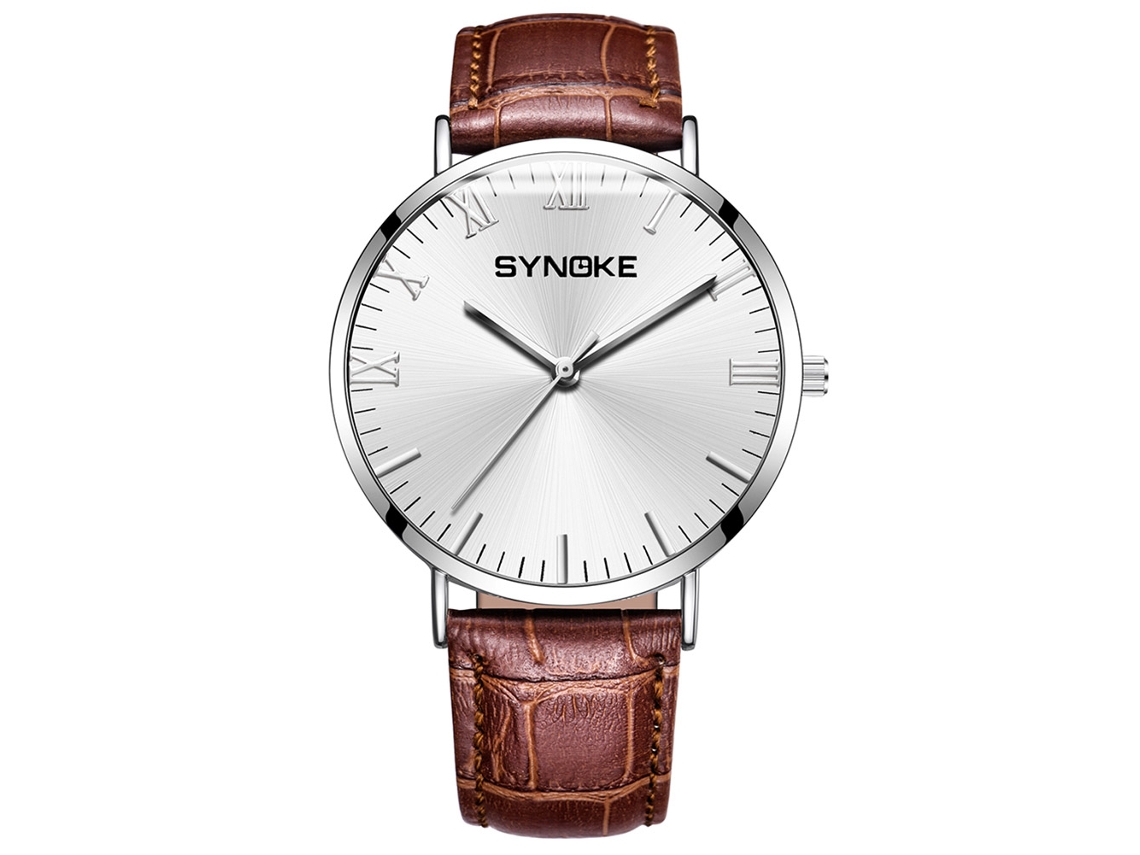 Relógio Masculino Synoke 9106 Pulseira de Aço Inoxidável Estilo Empresarial Quartzo Analógico