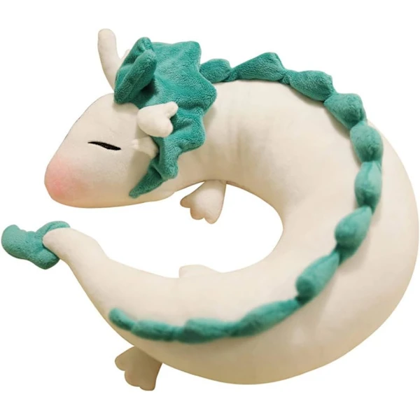 Almofada de Viagem Formato U com Dragão Branco Fofo Estilo AQUAFORGE