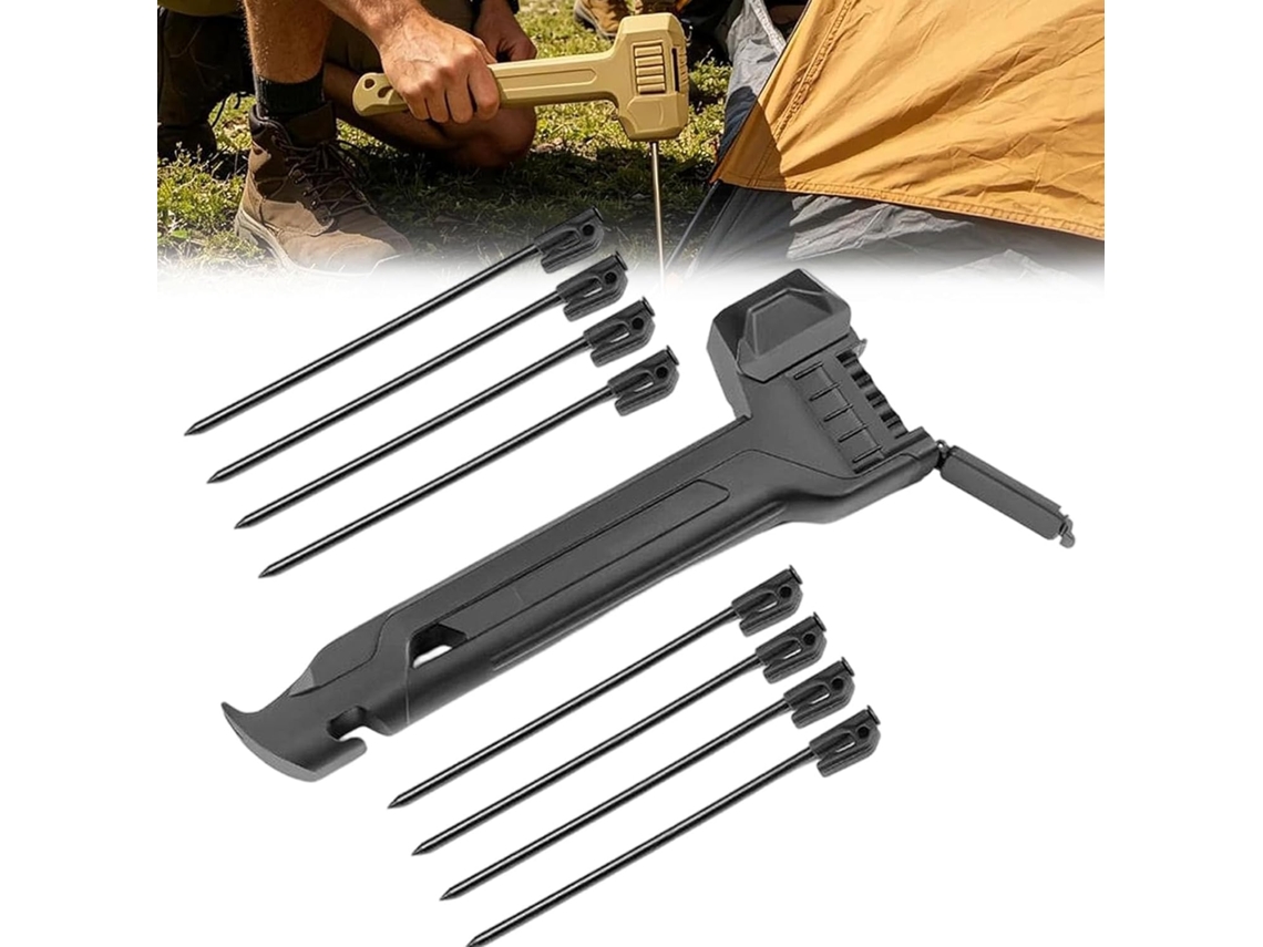 Martelo Multifuncional Para Camping Com Extrator De Estacas, 3 Em 1,