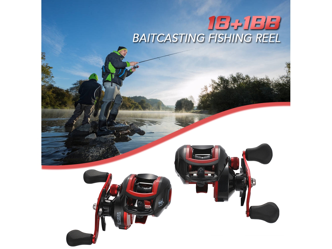 Molinete Baitcast 8.1:1 18+1 Rolamentos Leve e Rápido