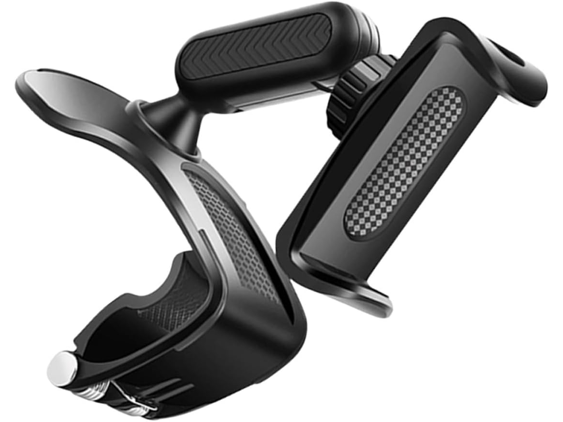 Suporte Giratório Para Celular Veicular Em Abs Preto Com Clipe Ajustável