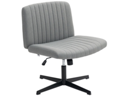 Cadeira De Escritório Sem Apoio Para Os Braços Função Basculante E Altura Ajustável 61x64x76-86 Cm Cinzento