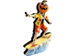 Escultura De Esqueleto De Madeira Engraçada De 13,97 Cm Com Tema De Surf Para O Halloween