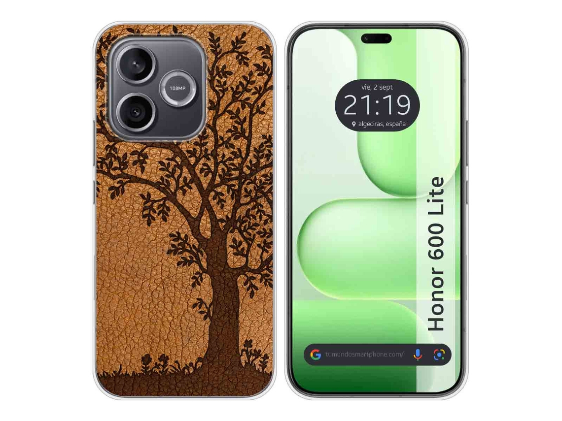 Capa Tumundosmartphone De Silicone Para Honor 600 Lite 5g Design Em Couro Com 3 Desenhos