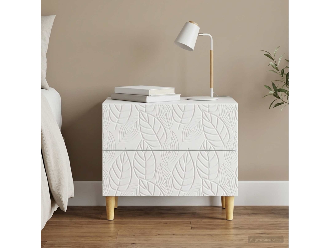 Vidaxl Mesa-de-cabeceira Branco 62 X 34,5 X 48 Cm Derivados De Madeira