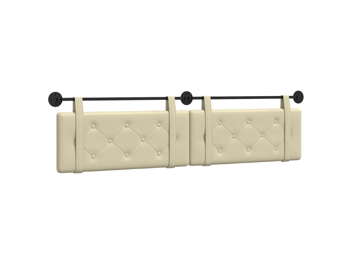 Conjunto 1 Cabeceira Vidaxl Creme Couro Sintético (210 X 55 X 5 Cm)